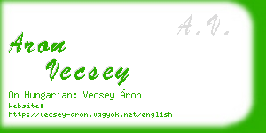 aron vecsey business card